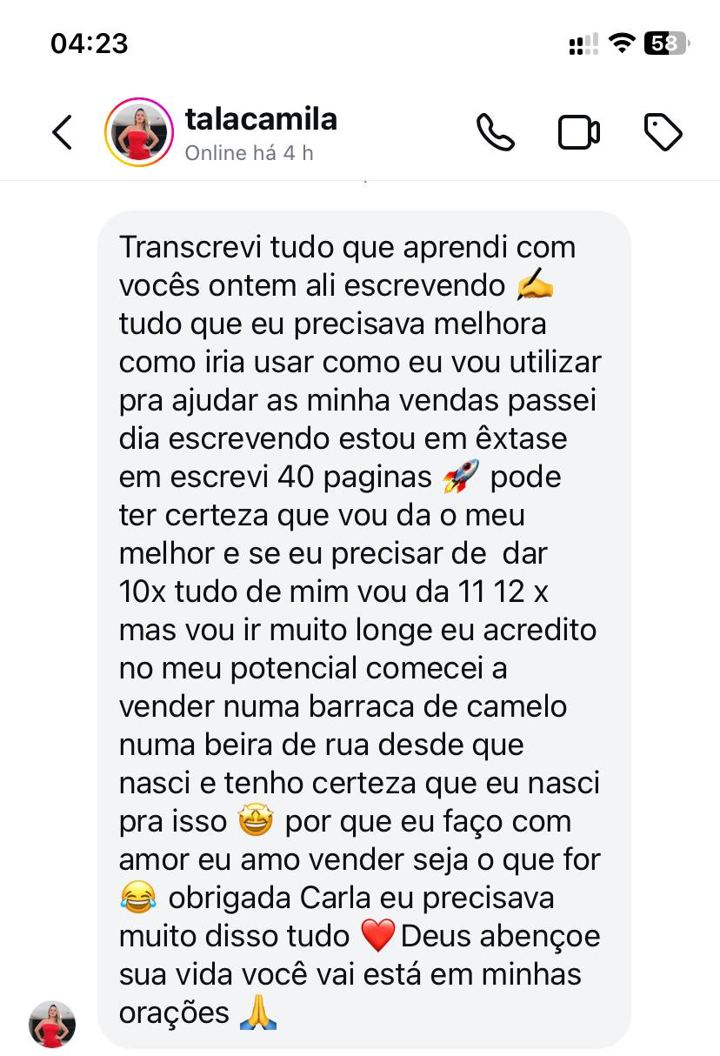 Depoimento de participante