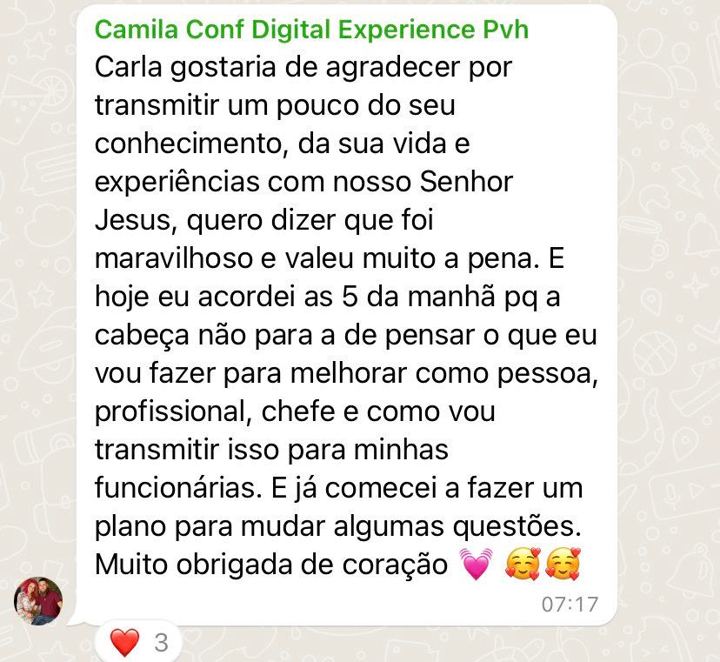 Depoimento de participante